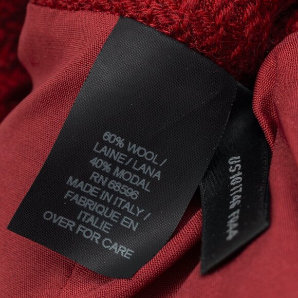 Donna Karan New York Red Wool Tweed Pencil Skirt - Picture 8 of 9